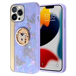 Luxury Diamond Shiny Cases with Ring - Style 37 for iPhone 15 Pro (Only Ground Shipping)