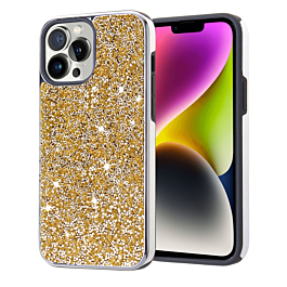 Bling Diamond Dual Layer Protection Case - GOLD for iPhone 15 Pro (Only Ground Shipping)