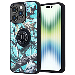 Pattern Design Hard PC Rear / Soft TPU Case with I- ring Holder - Style 5 for iPhone 15 Pro (Only Ground Shipping)
