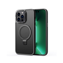 Carbon Wireless Charging Case with Ring Stand - BLACK for iPhone 15 Pro (Only Ground Shipping)