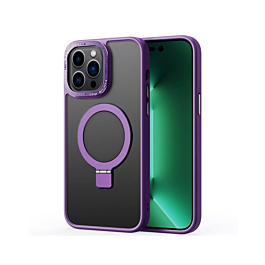 Carbon Wireless Charging Case with Ring Stand - PURPLE for iPhone 15 Pro (Only Ground Shipping)