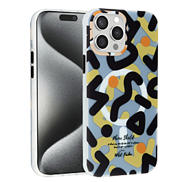 Graffiti Design with Wireless Charging Magnetic Case - BLACK for iPhone 15 Pro Max (Only Ground Shipping)