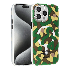 Graffiti Design with Wireless Charging Magnetic Case - GREEN for iPhone 15 Pro Max (Only Ground Shipping)