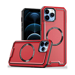 Non-Slip Translucent Matte Wireless Charging Case - RED for iPhone 15 Pro Max (Only Ground Shipping)