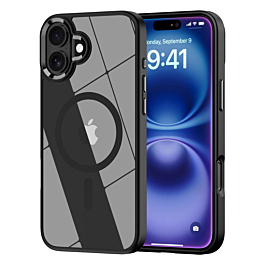 Shiny Magnetic Clear Cases - BLACK for iPhone 16 (Only Ground Shipping)