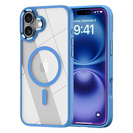 Shiny Magnetic Clear Cases - BLUE for iPhone 16 (Only Ground Shipping)