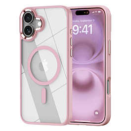 Shiny Magnetic Clear Cases - PINK for iPhone 16 (Only Ground Shipping)