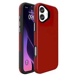 Shock Absorption Protective Dual Layer Case  - RED for iPhone 16 (Only Ground Shipping)