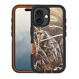 Heavy Duty Case for iPhone 16 (CAMO ORANGE) (Only Ground Shipping)