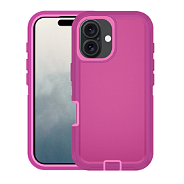Heavy Duty Case for iPhone 16 (HOT PINK) (Only Ground Shipping)