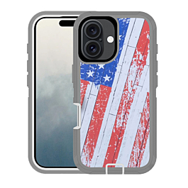 Heavy Duty Case for iPhone 16 (US FLAG) (Only Ground Shipping)
