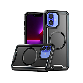 Non - Slip Translucent Matte Wireless Charging Case - BLACK for iPhone 16 (Only Ground Shipping)