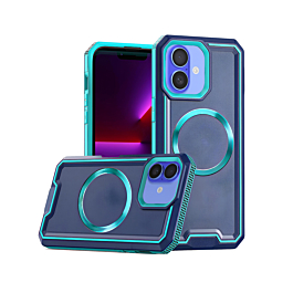 Non - Slip Translucent Matte Wireless Charging Case - BLUE for iPhone 16 (Only Ground Shipping)