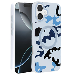 Camouflage Design Wireless Charging Case - WHITE for iPhone 16 (Only Ground Shipping)
