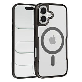 Glossy & Transparent Magnetic Case - BLACK for iPhone 16 (Only Ground Shipping)