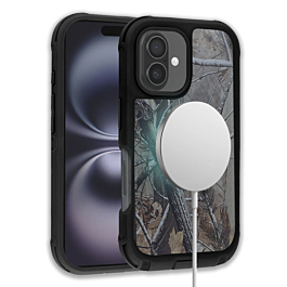 Wireless Charging Heavy Duty Case - CAMO BLACK for iPhone 16 (Only Ground Shipping)