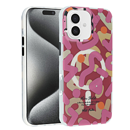 Graffiti Design with Wireless Charging Magnetic Case - PINK for iPhone 16 (Only Ground Shipping)