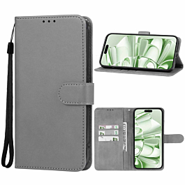 Leather Wallet Case with Card Slot - GRAY for iPhone 16 (Only Ground Shipping)