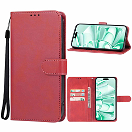Leather Wallet Case with Card Slot - RED for iPhone 16 (Only Ground Shipping)