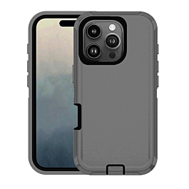Heavy Duty Case for iPhone 16 (DARK GRAY & BLACK) (Only Ground Shipping)