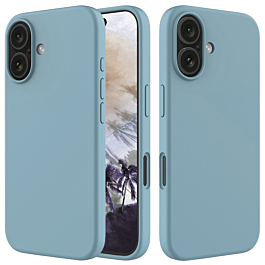 iPhone 16 Plus Soft Solid Silicone Case (Full Buttom Cover) - LIGHT BLUE (Only Ground Shipping)