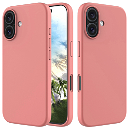 iPhone 16 Plus Soft Solid Silicone Case (Full Buttom Cover) - PINK (Only Ground Shipping)