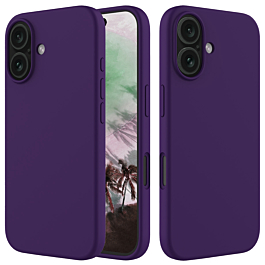 iPhone 16 Soft Solid Silicone Case (Full Buttom Cover) - PURPLE (Only Ground Shipping)