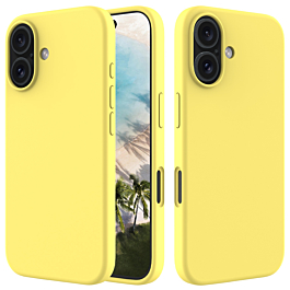 iPhone 16 Soft Solid Silicone Case (Full Buttom Cover) - YELLOW (Only Ground Shipping)