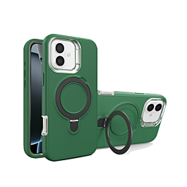 Support Heavy Duty Case with Wireless Charging Kickstand - DARK GREEN for iPhone 16 (Only Ground Shipping)