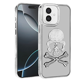 Transparent Skull Design Case - WHITE for iPhone 16 (Only Ground Shipping)