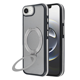 Matte Transparent Case with Wireless Charging Kickstand - (GRAY) for iPhone 16e / 17e (Only Ground Shipping)