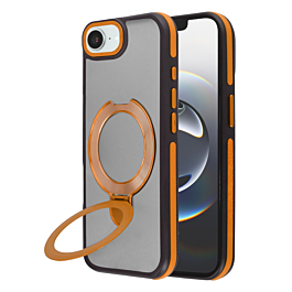 Matte Transparent Case with Wireless Charging Kickstand - (ORANGE) for iPhone 16e / 17e (Only Ground Shipping)