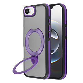Matte Transparent Case with Wireless Charging Kickstand - (PURPLE) for iPhone 16e / 17e (Only Ground Shipping)