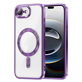 Shiny Wireless Charging Clear Case - (DARK PURPLE) for iPhone 16e / 17e (Only Ground Shipping)