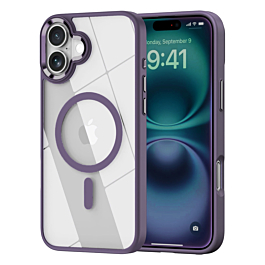 Shiny Magnetic Clear Cases - PURPLE for iPhone 16 Plus (Only Ground Shipping)