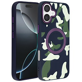 Camouflage Design Wireless Charging Case - BLACK for iPhone 16 Plus (Only Ground Shipping)