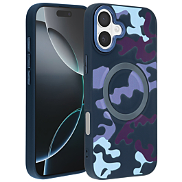 Camouflage Design Wireless Charging Case - PURPLE for iPhone 16 Plus (Only Ground Shipping)