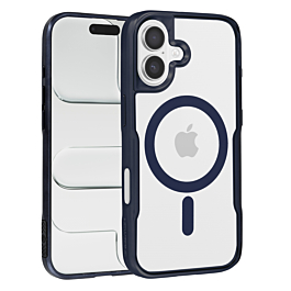 Glossy & Transparent Magnetic Case - DARK BLUE for iPhone 16 Plus (Only Ground Shipping)
