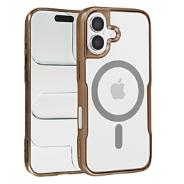Glossy & Transparent Magnetic Case - DESERT GOLD for iPhone 16 Plus (Only Ground Shipping)