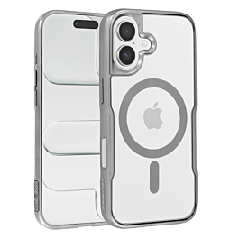 Glossy & Transparent Magnetic Case - SILVER for iPhone 16 Plus (Only Ground Shipping)