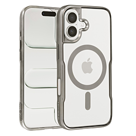Glossy & Transparent Magnetic Case - TITANIUM for iPhone 16 Plus (Only Ground Shipping)