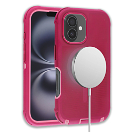 Wireless Charging Heavy Duty Case - PINK & PINK for iPhone 16 Plus (Only Ground Shipping)