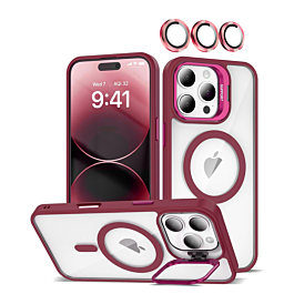 Transpalet Silicone case & Camera stand with Camera Lens - WINE for iPhone 16 Pro (Only Ground Shipping)