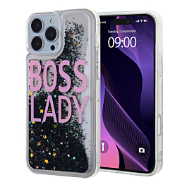 Liquid Quicksand Glitter Cover Case - BOSS LADY for iPhone 16 Pro (Only Ground Shipping)