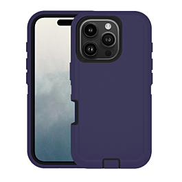 Heavy Duty Case for iPhone 16 Pro (NAVY BLUE & BLACK) (Only Ground Shipping)