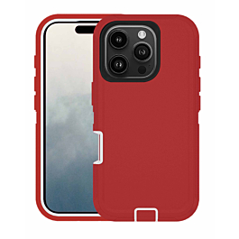 Heavy Duty Case for iPhone 16 Pro (RED & WHITE) (Only Ground Shipping)