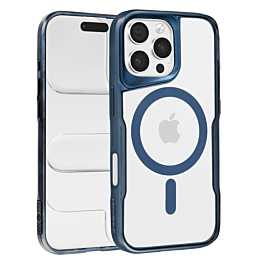 Glossy & Transparent Magnetic Case - DARK BLUE for iPhone 16 Pro (Only Ground Shipping)