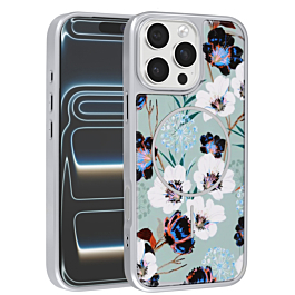 Dual Layer Flower Design Magsafe Cases - GREEN for iPhone 16 Pro (Only Ground Shipping)