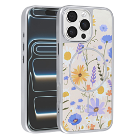 Dual Layer Flower Design Magsafe Cases - BEIGE for iPhone 16 Pro (Only Ground Shipping)