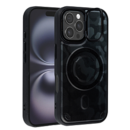 Camo Design Thin Magnetic Case with Camera Stand Kickstand - Style 7 for iPhone 16 Pro (Only Ground Shipping)